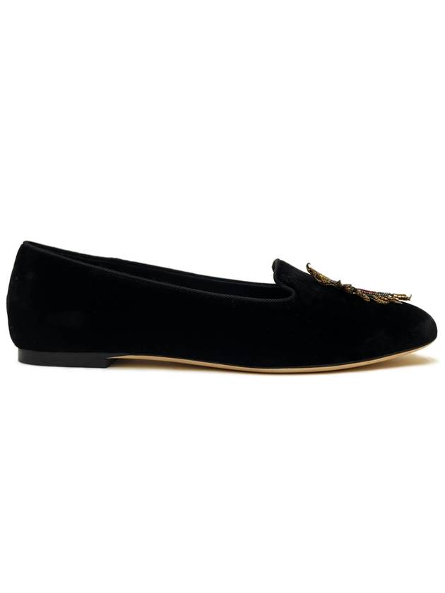 Women s Heart Velvet Loafers Black CP0051 B4195 - DOLCE&GABBANA - BALAAN 3