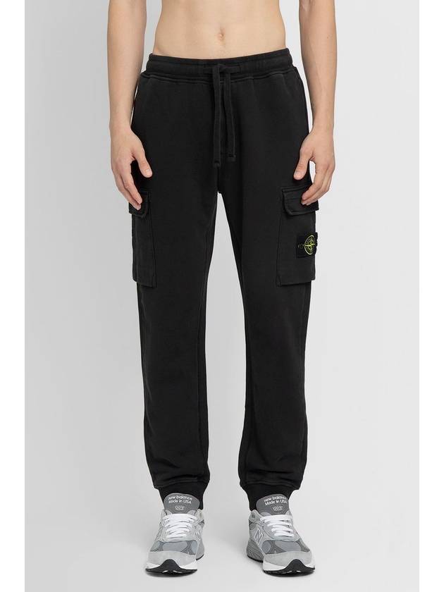 Cotton Wappen Patch Track Pants Black - STONE ISLAND - BALAAN 3