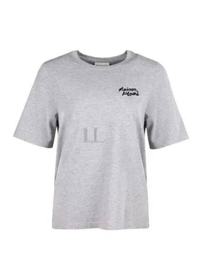 Handwriting Logo Cotton Short Sleeve T-Shirt Grey - MAISON KITSUNE - BALAAN 2