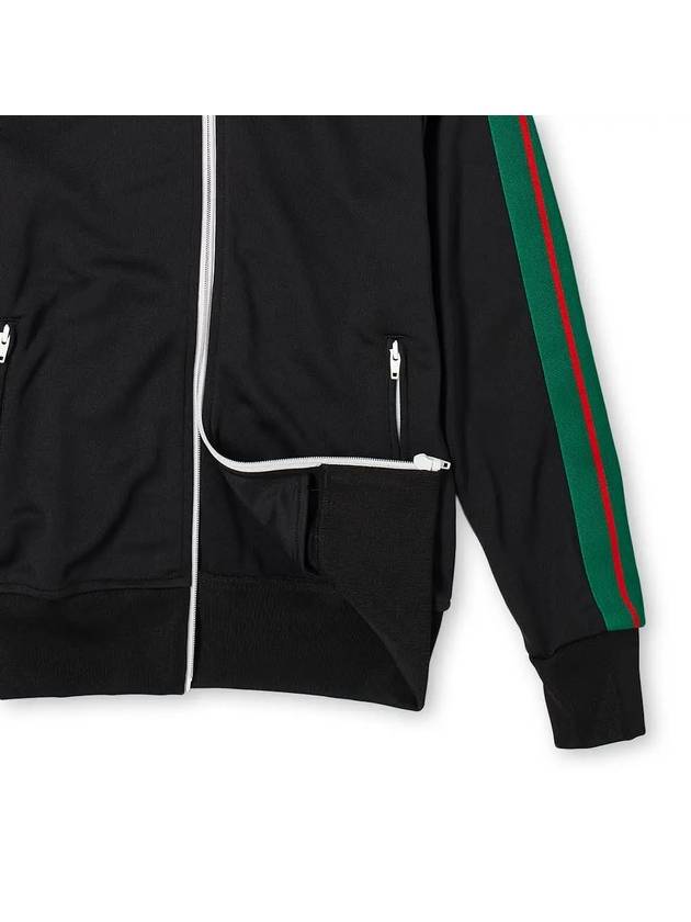 Logo Printing Zip up Track Jacket Black Green Red Men s PMBD001R21FAB003 1001 - PALM ANGELS - BALAAN 4