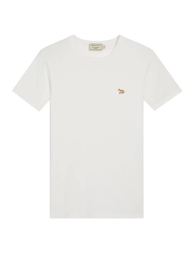 Profile Fox Patch Fitted Short Sleeve T-Shirt White - MAISON KITSUNE - BALAAN.