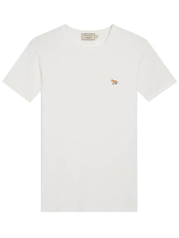 Profile Fox Patch Fitted Short Sleeve T-Shirt White - MAISON KITSUNE - BALAAN.
