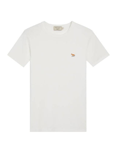 Profile Fox Patch Fitted Cotton Short Sleeve T-Shirt White - MAISON KITSUNE - BALAAN 1