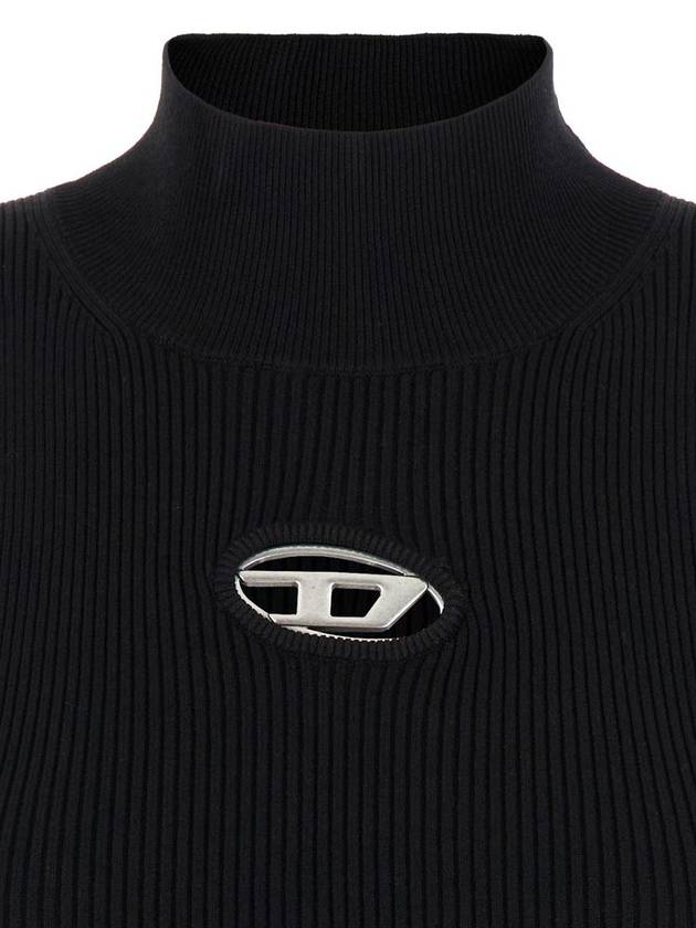 Ribbed Knit Turtleneck Black - DIESEL - BALAAN 4