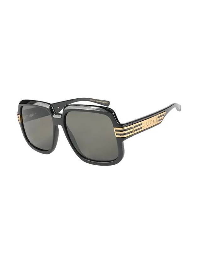 Eyewear Logo Stripe Square Sunglasses Black - GUCCI - BALAAN 4