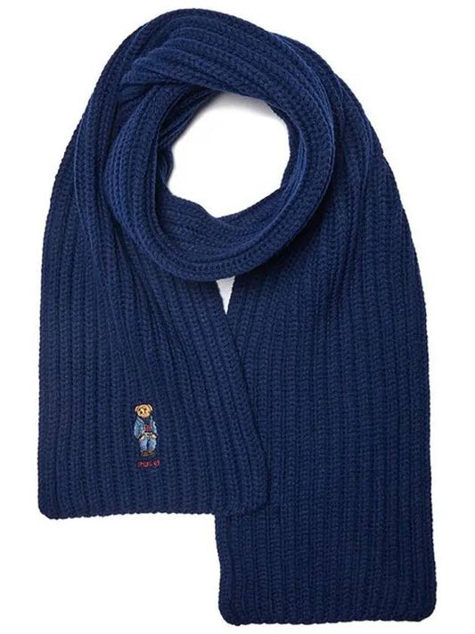 Bear Logo Muffler Blue - POLO RALPH LAUREN - BALAAN 2