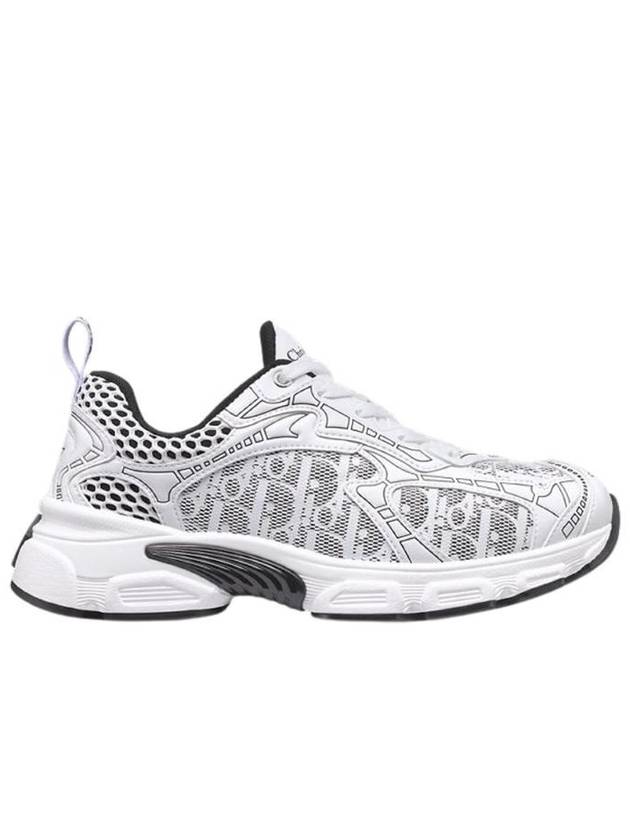 Vibe White Mesh Printed Oblique Motif Low Top Sneakers Black - DIOR - BALAAN 1