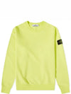 Wappen Patch Crew Neck Sweatshirt Neon Yellow - STONE ISLAND - BALAAN 2