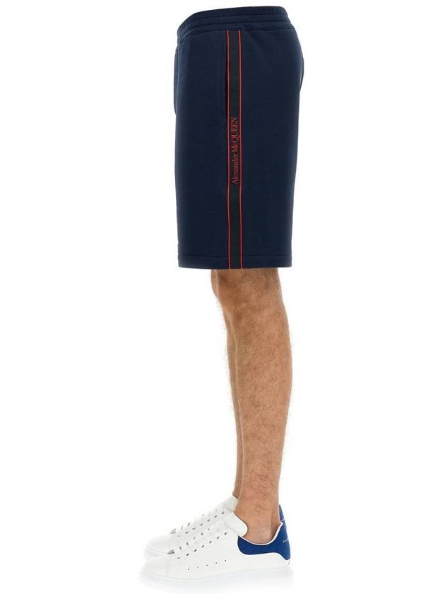 Men's Selvage Logo Tape Shorts Blue - ALEXANDER MCQUEEN - BALAAN 4