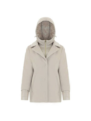 Layered Hooded Zip-Up Padding Chantilly - HERNO - BALAAN 1