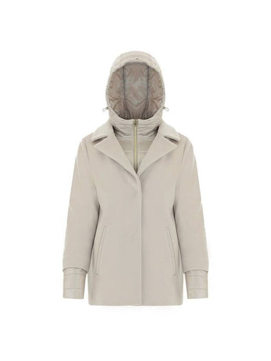 Layered Hooded Zip-Up Padding Chantilly - HERNO - BALAAN 1