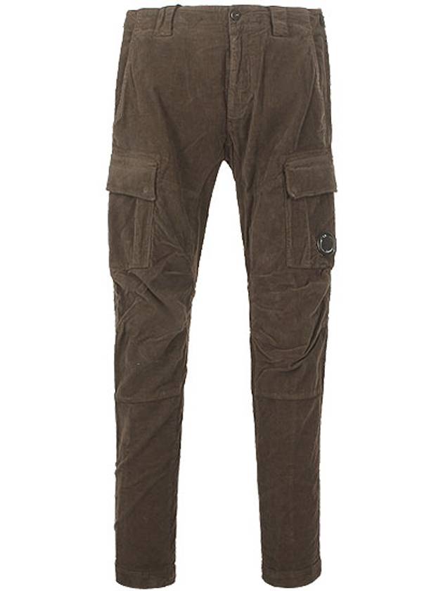 CP Company 19FW 07CMPA179A 005624G 661 Lens Wappen Corduroy Cargo Pants Khaki Brown Men’s Pants TR - CP COMPANY - BALAAN 1