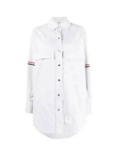 Mini Oversized Striped Shirt Short Dress Med Grey - THOM BROWNE - BALAAN 2