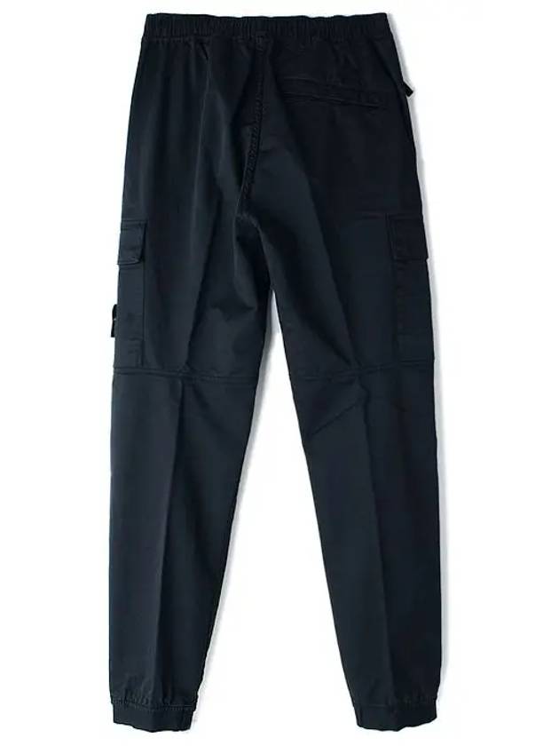 Stretch Cotton Wool Satin Straight Pants Navy - STONE ISLAND - BALAAN 3