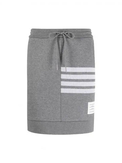 Double Face 4 Bar Knit Mini A Line Skirt Grey - THOM BROWNE - BALAAN 2