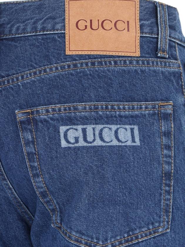 Web Tapered Denim Jeans Blue - GUCCI - BALAAN 5