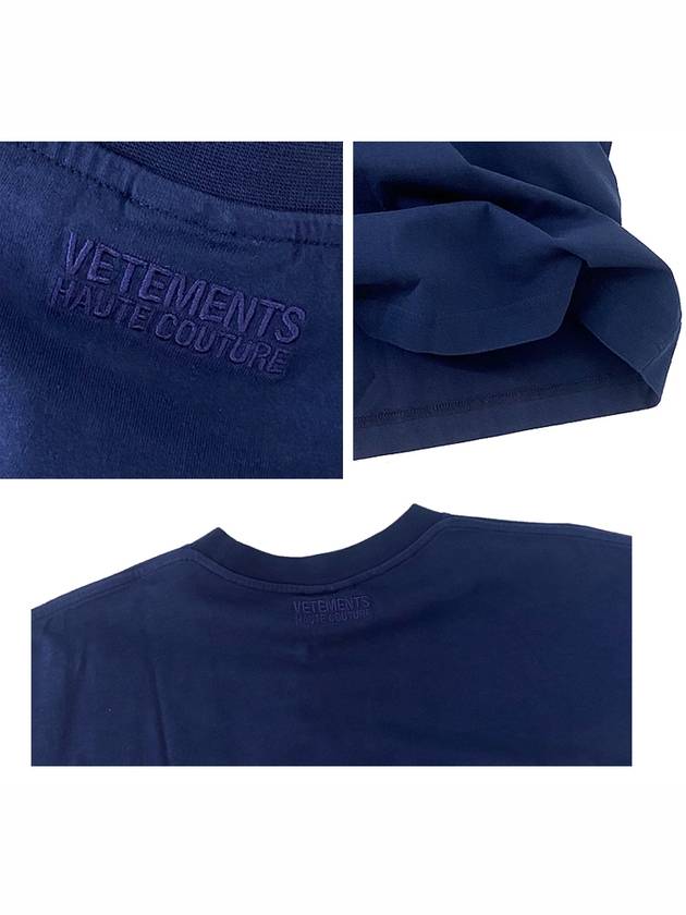 Couture Logo Overfit Short Sleeve T-Shirt Navy - VETEMENTS - BALAAN 9