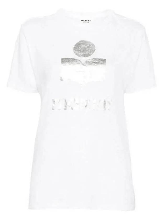 Zewel Logo Print Linen Short Sleeve T-Shirt White - ISABEL MARANT - BALAAN 2