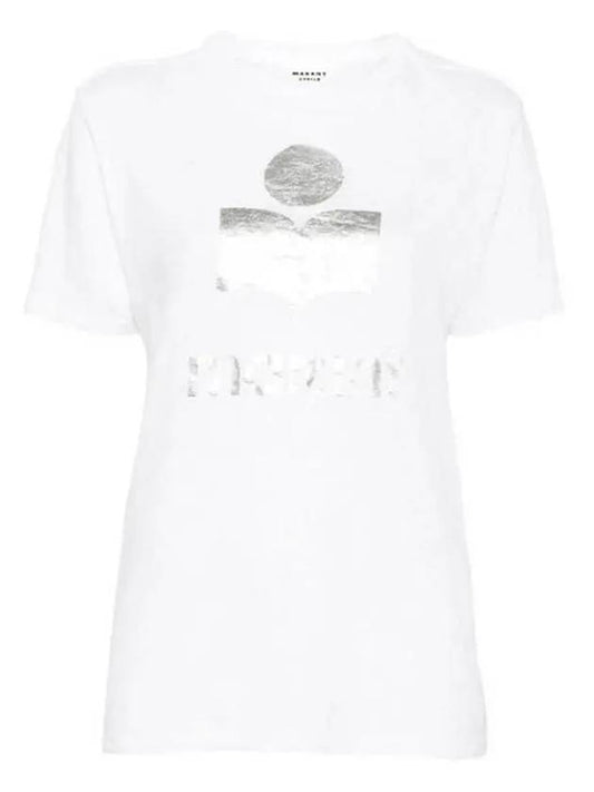 Zewel Logo Print Linen Short Sleeve T-Shirt White - ISABEL MARANT - BALAAN 2