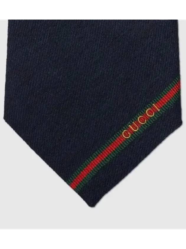 Web Detail Tie Dark Blue - GUCCI - BALAAN 5