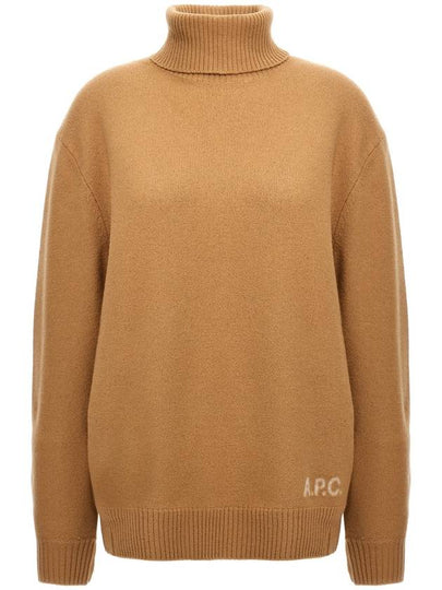 Logo Knitted Wool Turtleneck Camel - A.P.C. - BALAAN 2