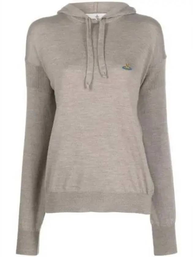 Embroidered Logo Virgin Wool Hoodie Grey - VIVIENNE WESTWOOD - BALAAN 2