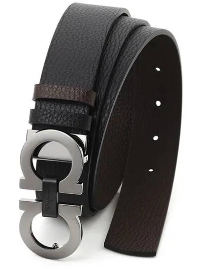 Reversible Gancini Belt Black Hickory - SALVATORE FERRAGAMO - BALAAN 2