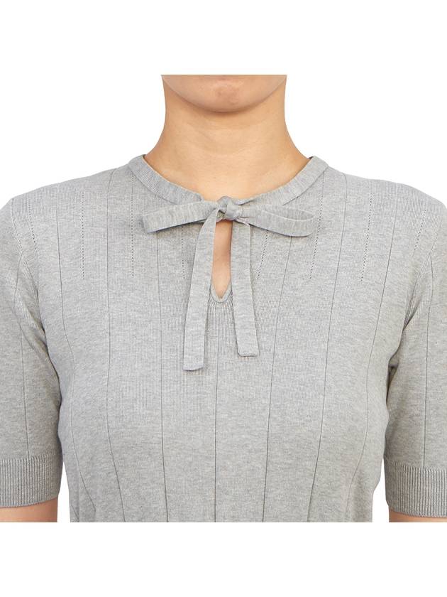 Women's Short Sleeve Midi Dress Grey - THOM BROWNE - BALAAN 6