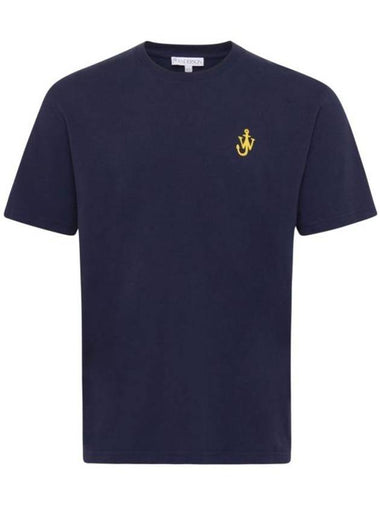 Anchor Embroidery Short Sleeve T-Shirt Blue - JW ANDERSON - BALAAN 1