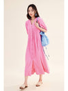 LINEN PLEATED DRESS PINK - OPENING SUNSHINE - BALAAN 3