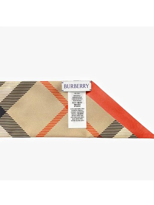 Check Red Hem Silk Scarf Beige - BURBERRY - BALAAN 4