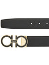 Gancini Metal Logo Leather Belt Black - SALVATORE FERRAGAMO - BALAAN 5