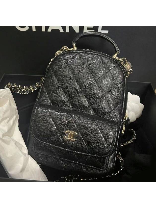 Classic Gold CC Logo Chain Caviar Mini Backpack Black - CHANEL - BALAAN 2