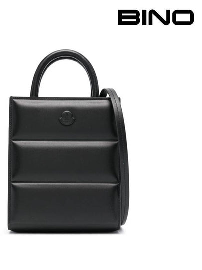 Doudoune Leather Mini Tote Bag Black - MONCLER - BALAAN 2