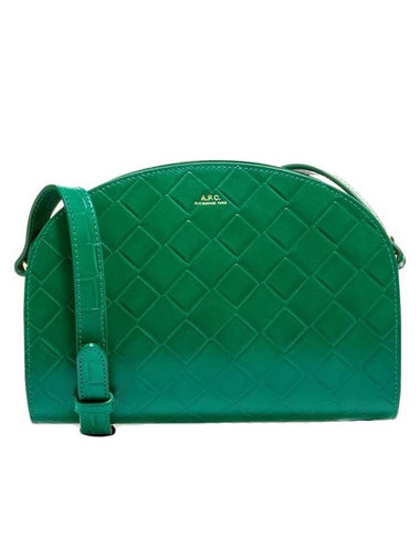 Women's Demi Lune Leather Mini Cross Bag Green - A.P.C. - BALAAN 1