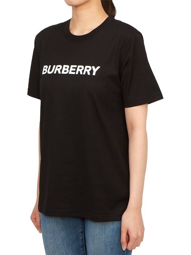 Logo Print Crew Neck Cotton Short Sleeve T-Shirt Black - BURBERRY - BALAAN 3