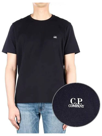 Jersey Small Logo Cotton Short Sleeve T-Shirt Navy - CP COMPANY - BALAAN 2