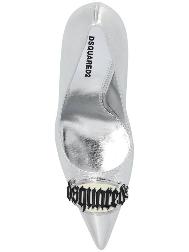 logo decorated leather pumps 100mm PPW011014007340 - DSQUARED2 - BALAAN 7