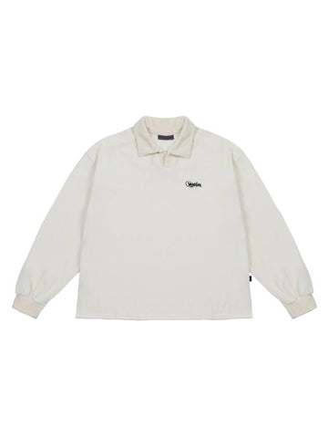 Velvet Open Rugby Polo Shirt White - ARCANE FUNK - BALAAN 1