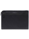 Intrecciato Weaving Zipper Clutch Bag Grey - BOTTEGA VENETA - BALAAN 2