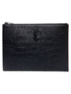 Women s 453249 Monogram Black Logo Medium Clutch - SAINT LAURENT - BALAAN 3