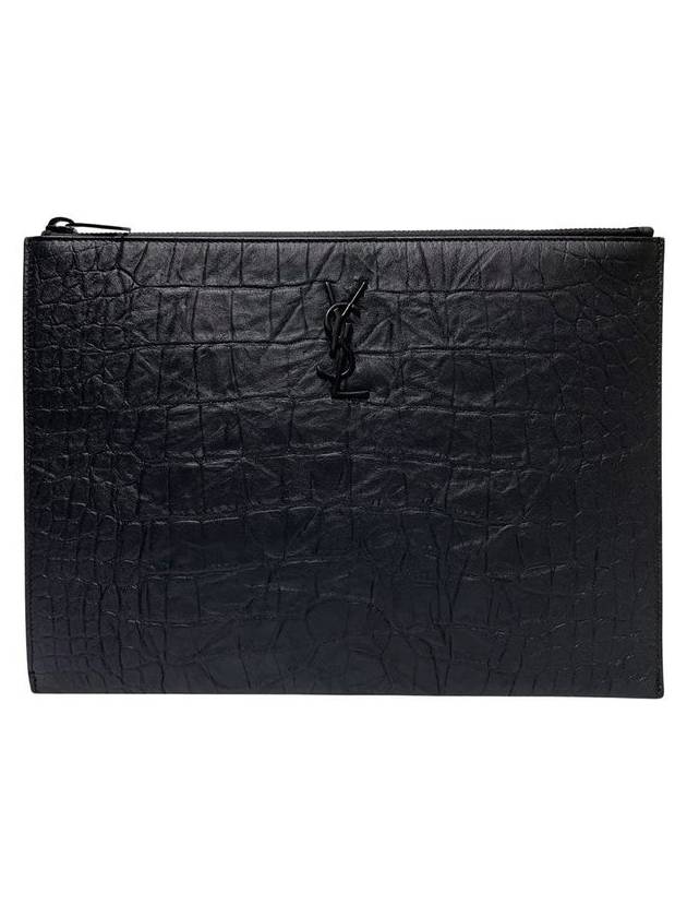 Women s 453249 Monogram Black Logo Medium Clutch - SAINT LAURENT - BALAAN 3