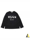 Milano Brushed Logo Cotton Long Sleeve T-Shirt Black - MSGM - BALAAN 2