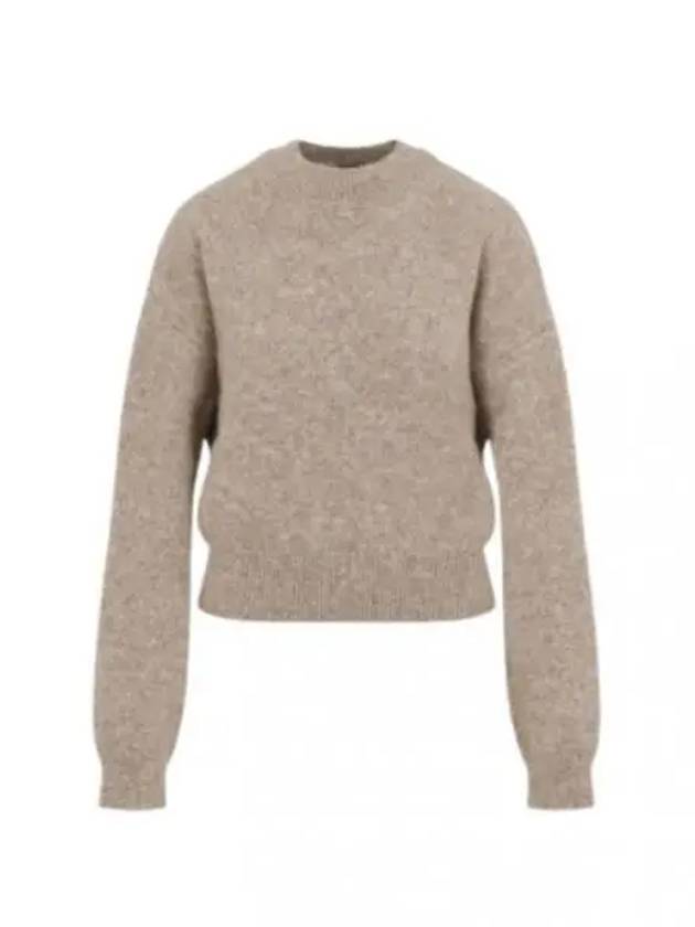 Intarsia Knit Logo Crew Neck Knit Top Beige - JACQUEMUS - BALAAN 2