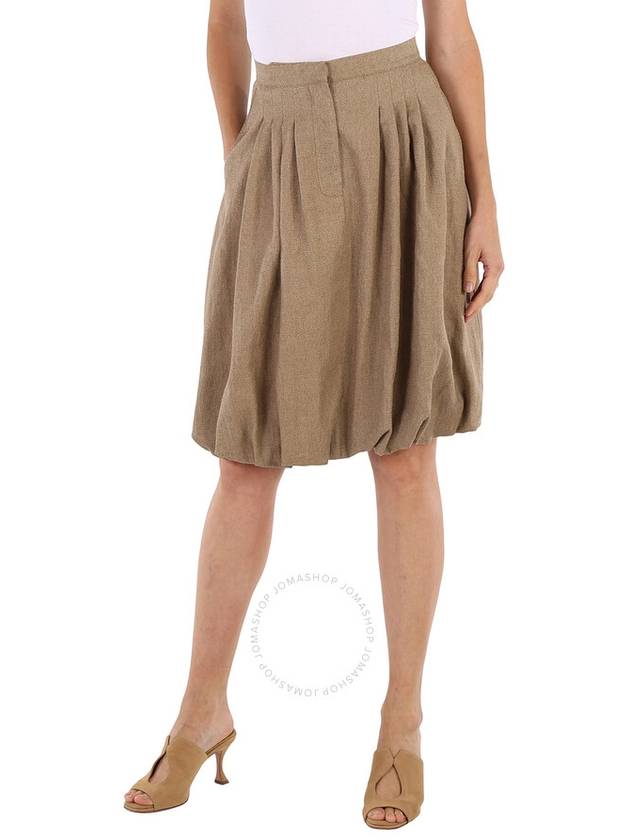 Puff Midi A-Line Skirt Beige - BURBERRY - BALAAN 2