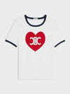 Heart Jersey Short Sleeve T-Shirt Off White - CELINE - BALAAN 2