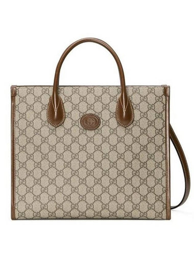 GG Small Tote Bag Beige Ebony - GUCCI - BALAAN 1