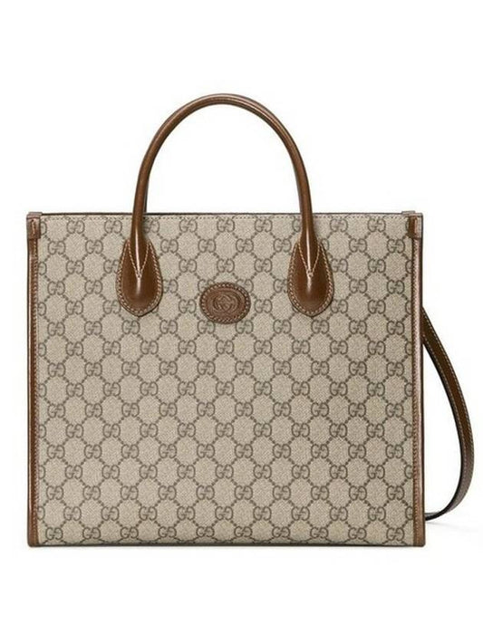 GG Small Tote Bag Beige Ebony - GUCCI - BALAAN 1