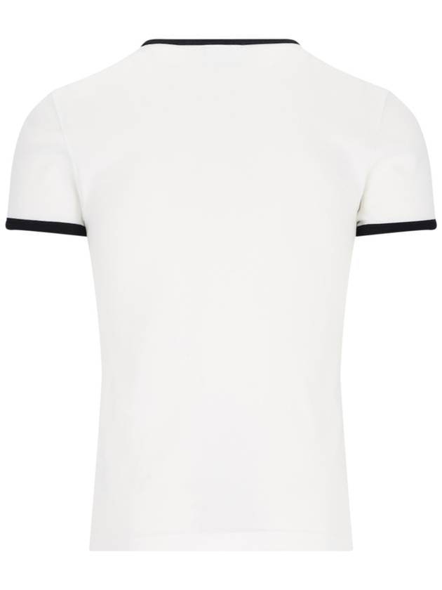 Logo contrast short sleeve t shirt white - COURREGES - BALAAN 3