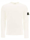 Men's Wappen Patch Crew Neck Cotton Knit Top White - STONE ISLAND - BALAAN 2